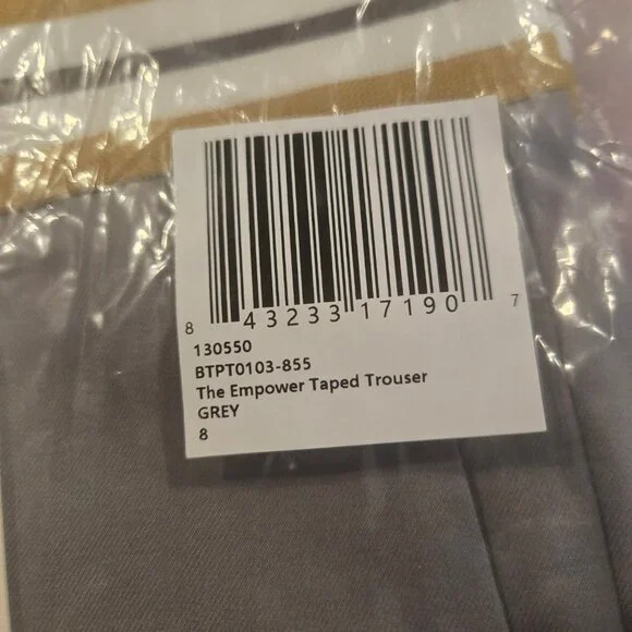 Wildfang Empower Taped Trouser Pants Gray Womens Size 8 Tapered Gray - Picture 3 of 4